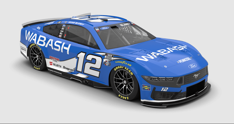 Visual da pintura que ser&aacute; utilizada por Ryan Blaney em Pocono Raceway.