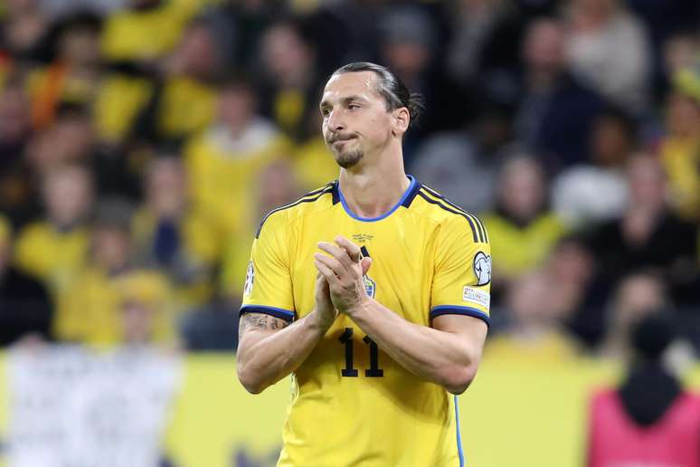 Ibra pela Su&eacute;cia. (Linnea Rheborg/Getty Images)