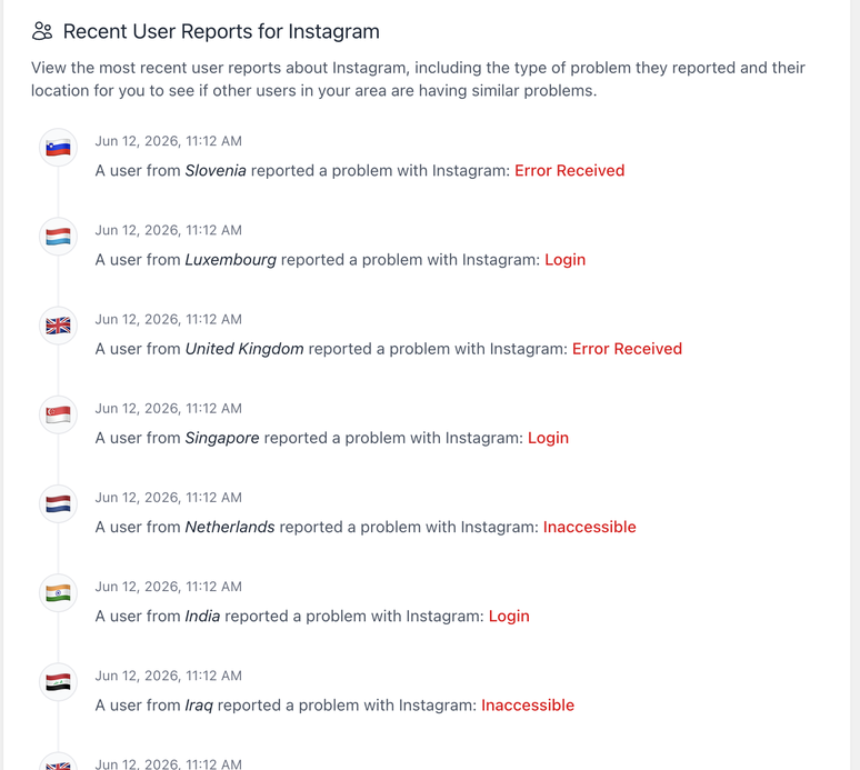 Usu&aacute;rios relataram queda do Facebook e Instagram