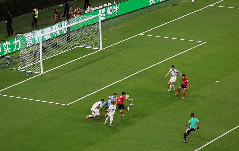 Gol da Coreia do Sul contra a Rep&uacute;blica Tcheca