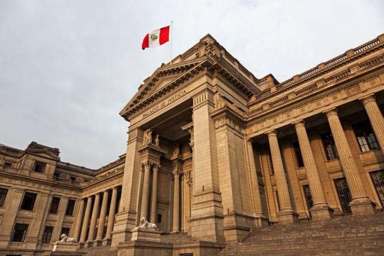 O edif&iacute;cio do Pal&aacute;cio de Justi&ccedil;a peruano.