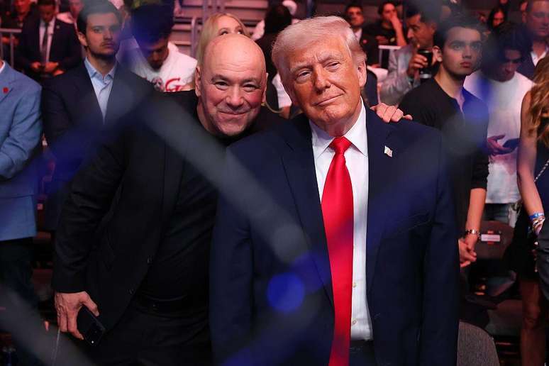 O presidente do UFC, Dana White, com Donald Trump