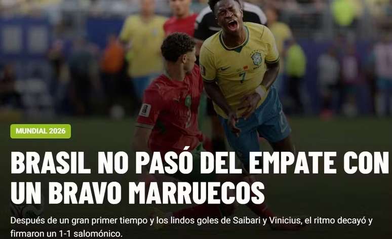 Jornais estrangeiros repercutem empate do Brasil (Ol&eacute;) &ndash;