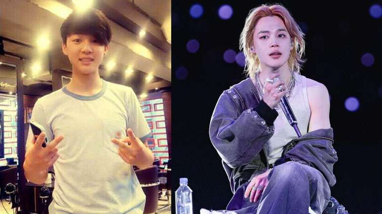 Jimin antes e depois.