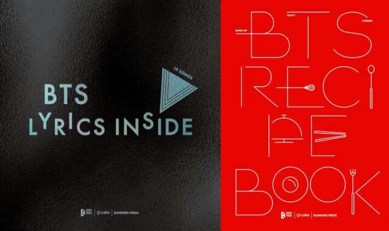 Capas de 'BTS Lyrics Inside' e 'BTS Recipe Book', que chegam &agrave;s livrarias em 15 setembro
