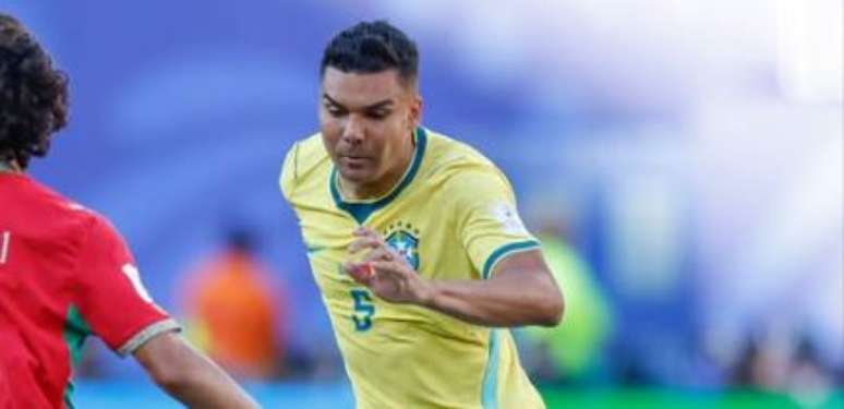 Casemiro no empate do Brasil contra Marrocos