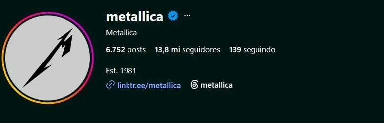 instagram metallica