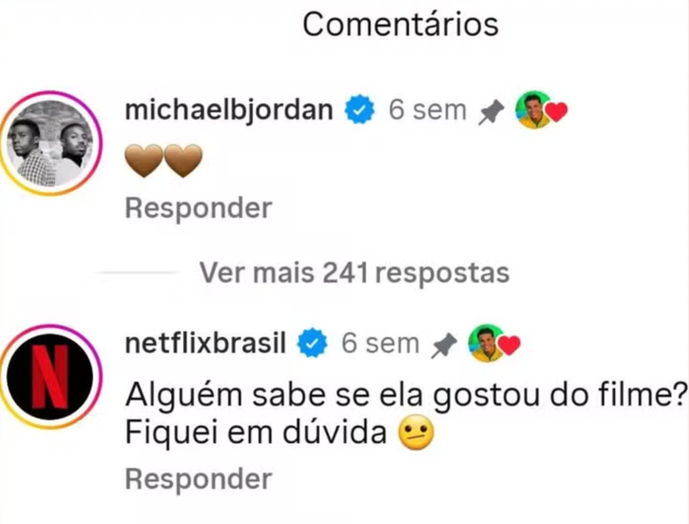 Coment&aacute;rio de Michael B. Jordan e da Netflix