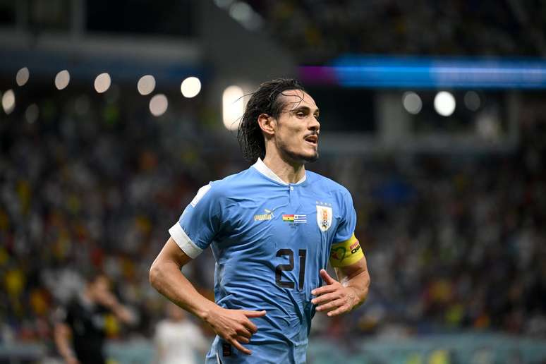 Edinson Cavani durante partida contra Gana na Copa do Mundo de 2022, no Catar &ndash; 