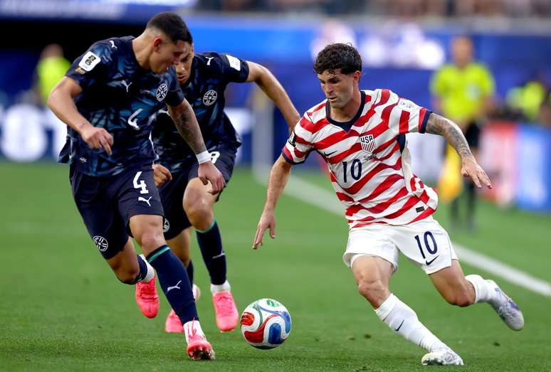 Christian Pulisic em partida contra o Paraguai &ndash; 