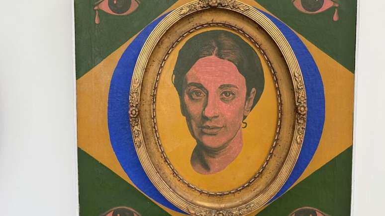 Retrato de C&eacute;r&egrave;s Franco do artista brasileiro Gontran Netto, que integra a exposi&ccedil;&atilde;o "Os Aventureiros do Olho de Boi", montada para a reabertura da Cooperativa-Museu C&eacute;r&egrave;s Franco, em Montolieu, no sodoeste da Fran&ccedil;a.