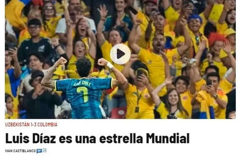 Luis D&iacute;az comandou a vit&oacute;ria da Col&ocirc;mbia na Copa do Mundo &ndash;