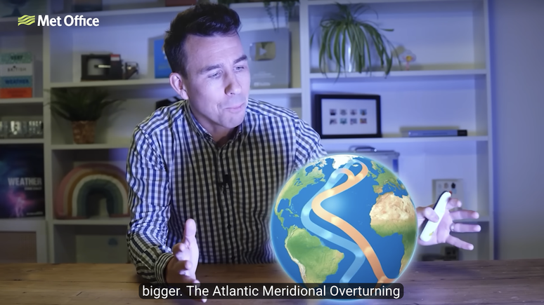 homem com globo com setas