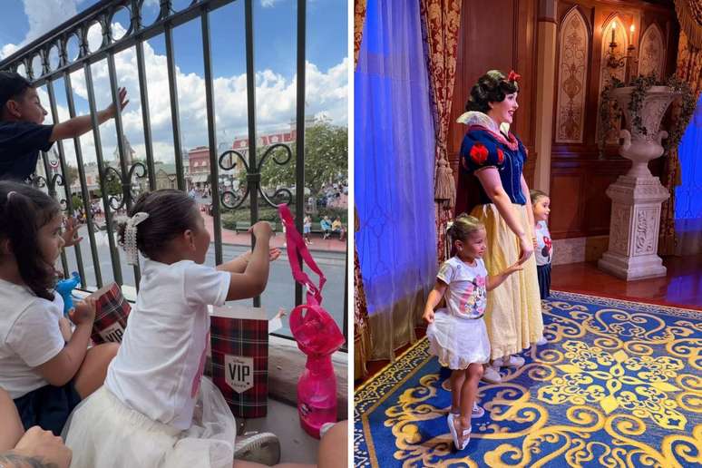 Mavie e a irm&atilde; curtindo a Disney