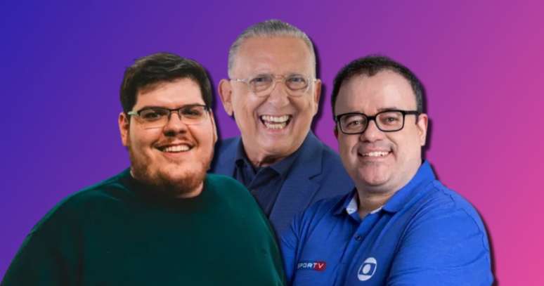 Casimiro Miguel (Caz&eacute;TV), Galv&atilde;o Bueno (SBT/N Sports) e Everaldo Marques (Globo/SporTV): uma Copa capaz de agradar a gregos e troianos
