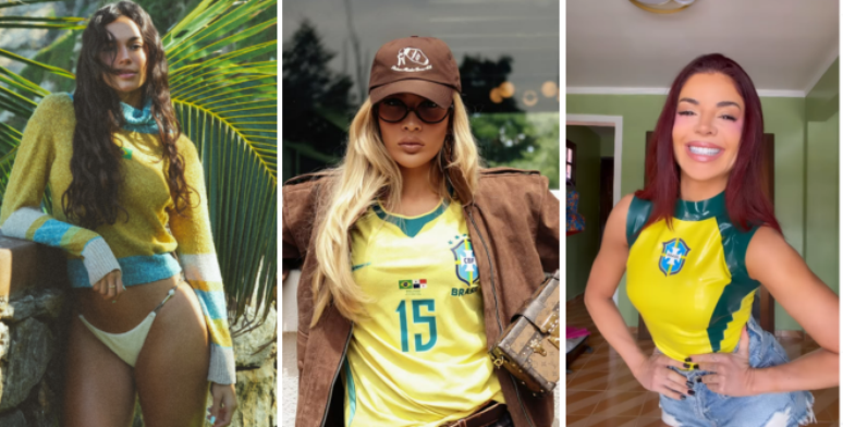 Alane, Karolina Lima e Gkay no clima da Copa do Mundo