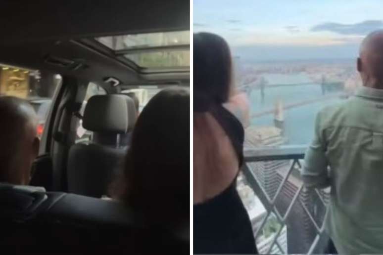 Rom&aacute;rio e Nana passeando de carro | Rom&aacute;rio e Nana curtindo a varanda do hotel