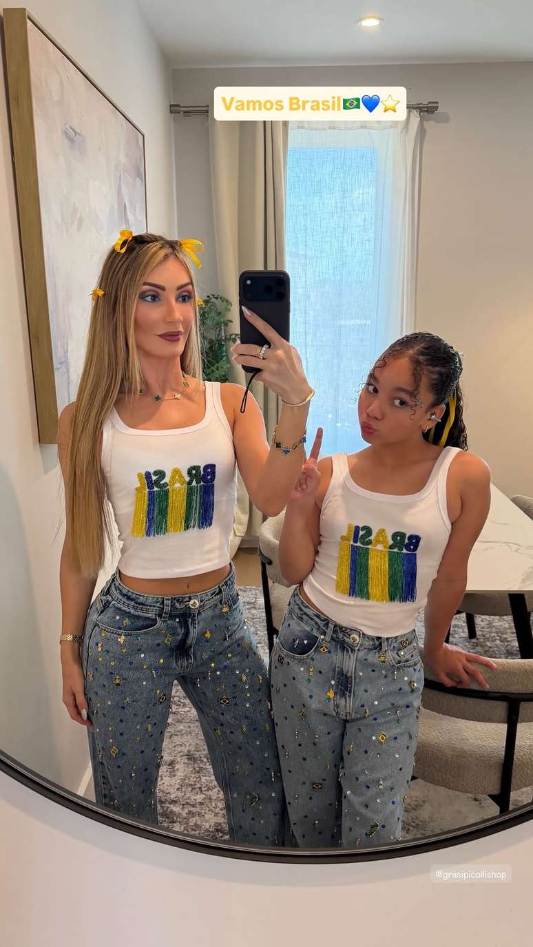 Anna Mariana Casemiro, mostra look para segundo jogo do Brasil na Copa
