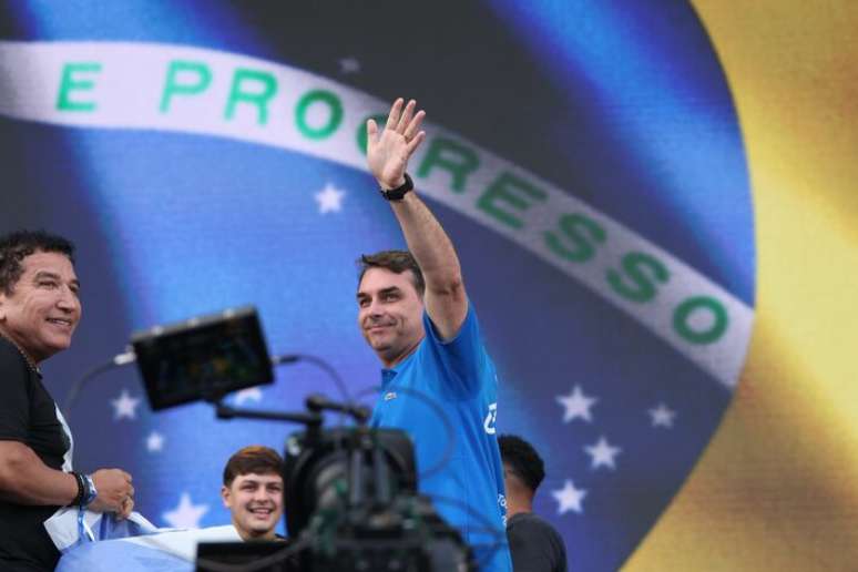 Fl&aacute;vio Bolsonaro, senador e pr&eacute;-candidato do PL &agrave; Presid&ecirc;ncia da Rep&uacute;blica