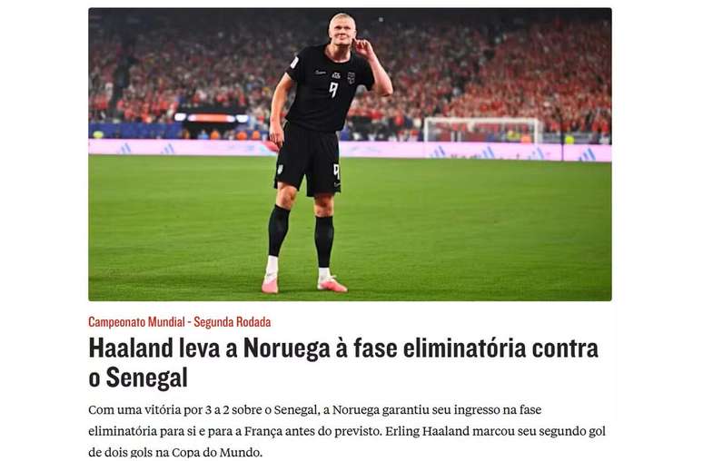 Haaland tem mais uma grande atua&ccedil;&atilde;o na Copa do Mundo 2026 &ndash;