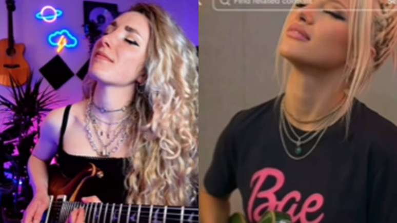 Sophie Burrell foi uma das guitarristas clonadas com intelig&ecirc;ncia artificial (Fotos: reprodu&ccedil;&atilde;o / Instagram)