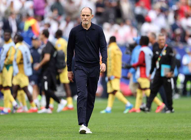 Tuchel durante o jogo entre Inglaterra e Gana em Boston &ndash;