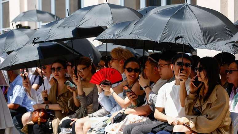 Na segunda-feira, durante a Semana de Moda de Mil&atilde;o, as temperaturas chegaram a 37&deg;C