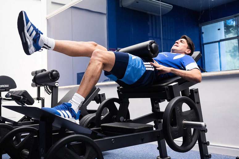 Villalba em treino f&iacute;sico no Cruzeiro; jogador &eacute; um dos mais importantes do elenco &ndash;