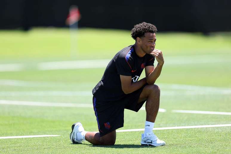 Tyler Adams durante treinamento dos Estados Unidos na Copa do Mundo &ndash;