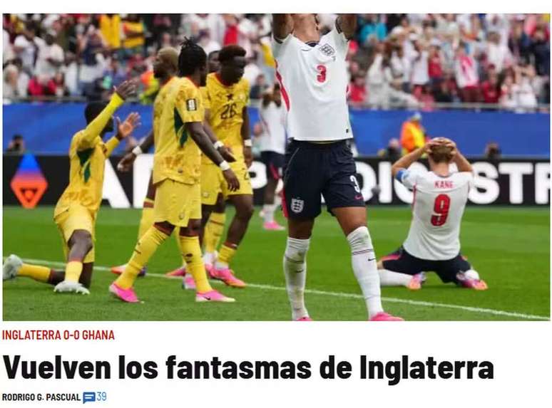 Inglaterra s&oacute; empatou com a Gana &ndash;