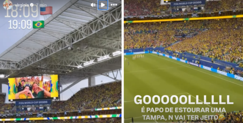 Virginia Fonseca compartilha momento de anima&ccedil;&atilde;o da torcida brasileira