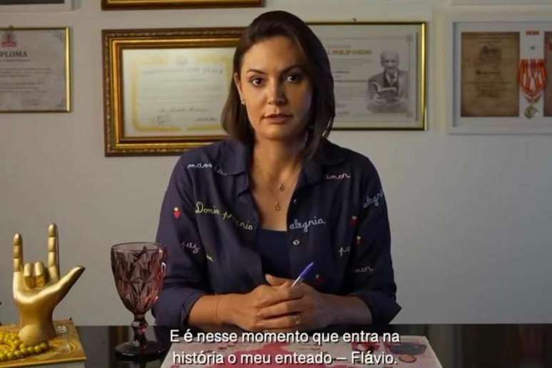 Michelle Bolsonaro em v&iacute;deo postado nas redes sociais 