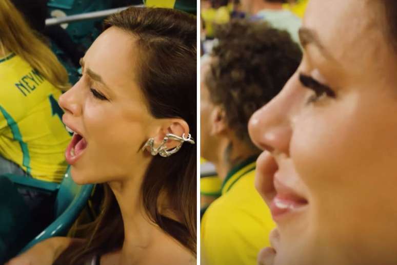 Bruna Biancardi se emociona ao ver Neymar em campo