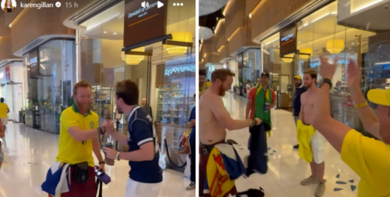 Tony Curran troca camisa com torcedor brasileiro