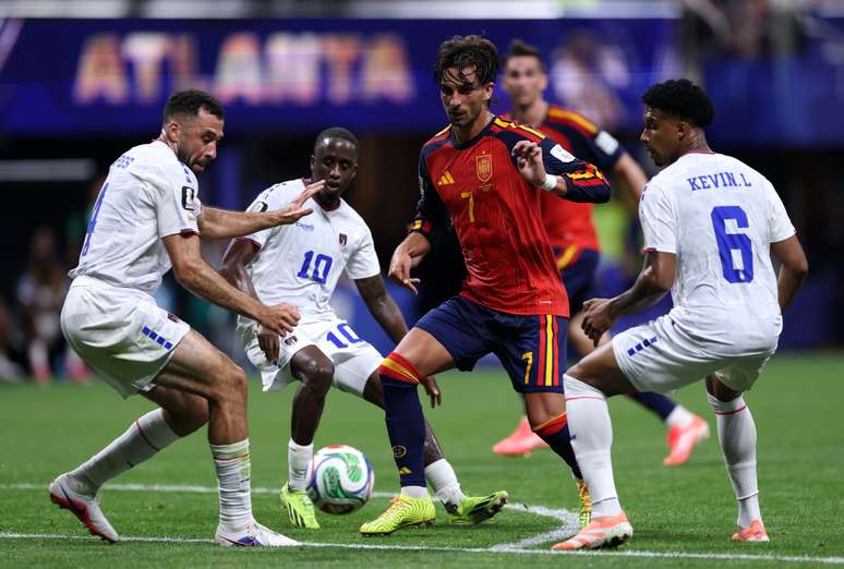 Cabo Verde durante jogo contra a Espanha. (Photo by Mattia Ozbot/Getty Images)