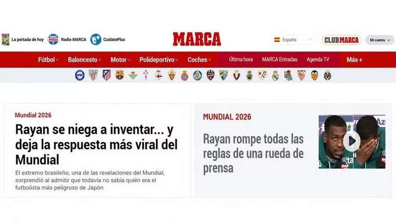Jornal espanhol se encanta com coletiva de Rayan &ndash;