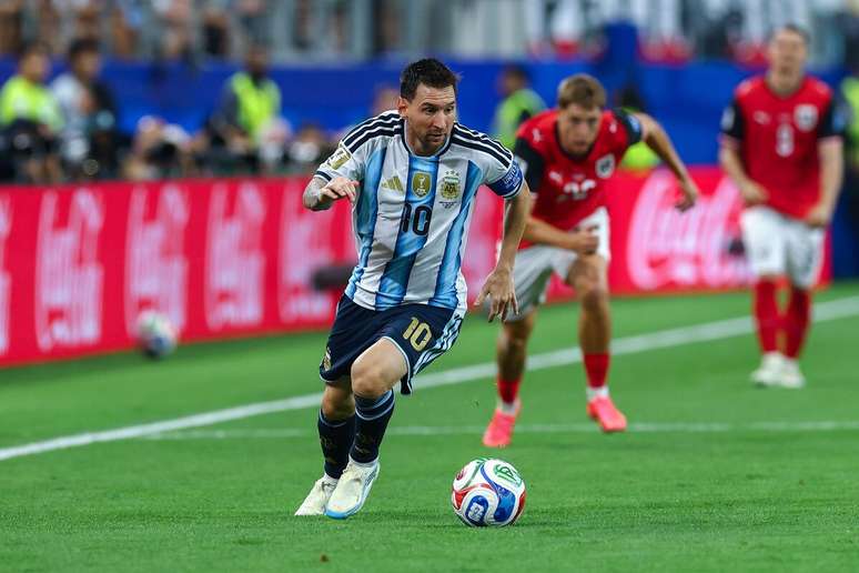 Lionel Messi (Argentina) durante jogo contra a &Aacute;ustria, no dia 22.06.2026.