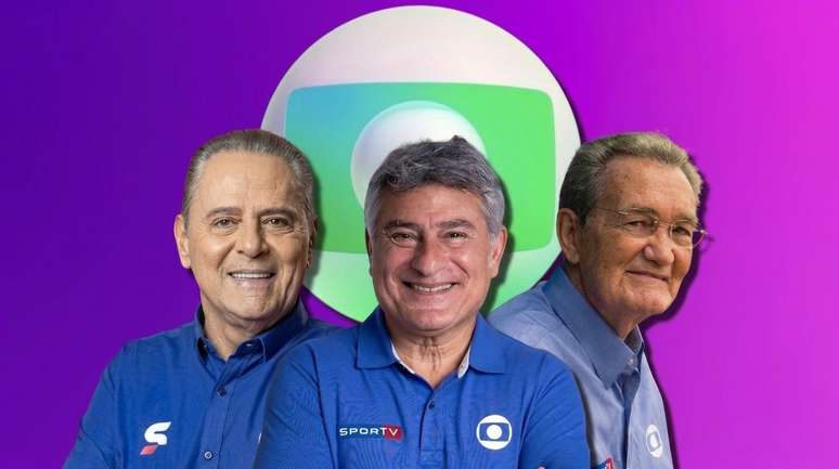 Luis Roberto, Cl&eacute;ber Machado e Leo Batista: jornalistas que colaboraram para a mem&oacute;ria do p&uacute;blico brasileiro das Copas