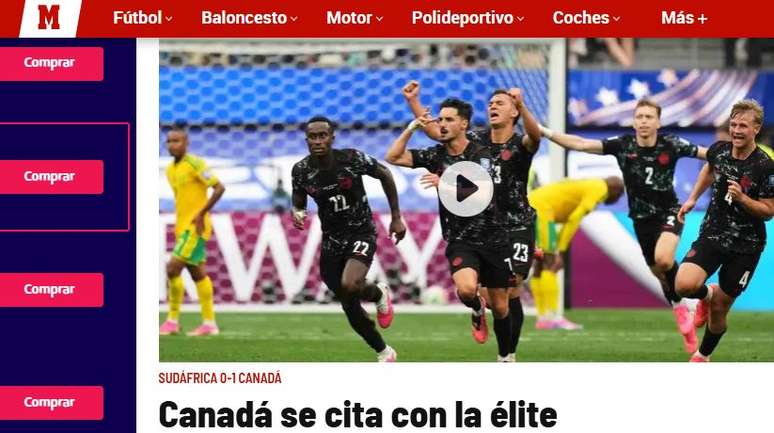 Marca exalta classifca&ccedil;&atilde;o do Canad&aacute; 