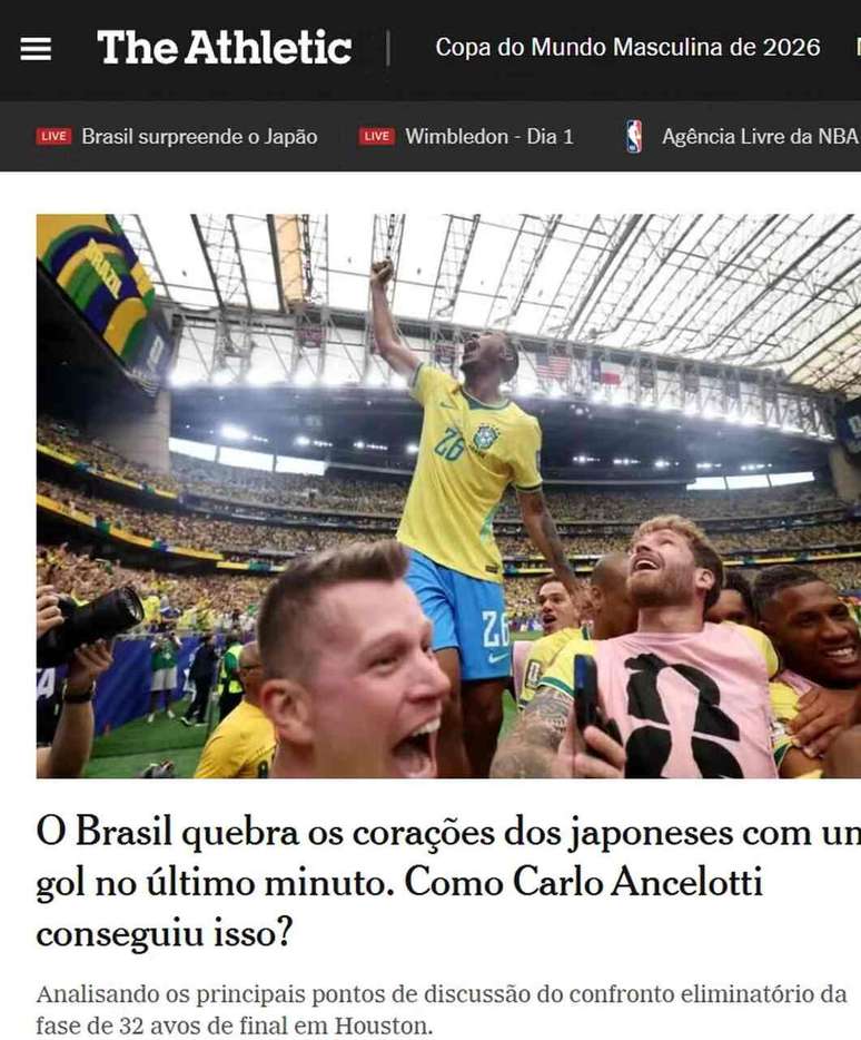 Imprensa internacional repercute vit&oacute;ria do Brasil contra o Jap&atilde;o &ndash;