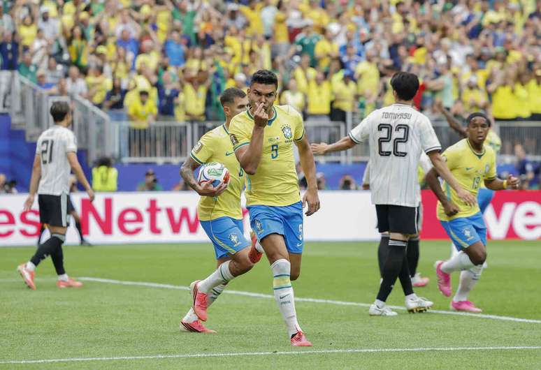 Casemiro marcou o gol de empate do Brasil contra o Jap&atilde;o &ndash;