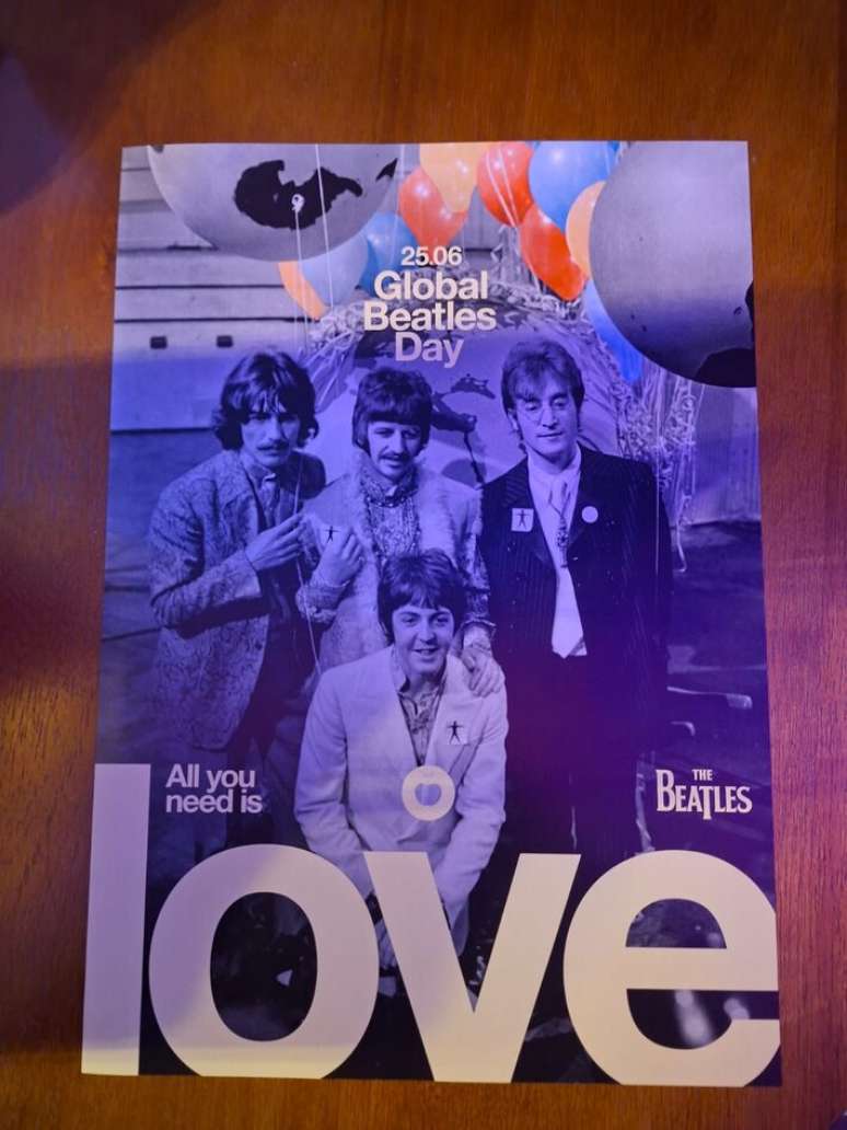 Cartaz em comemora&ccedil;&atilde;o ao Global Beatles Day foi distribu&iacute;do para os f&atilde;s