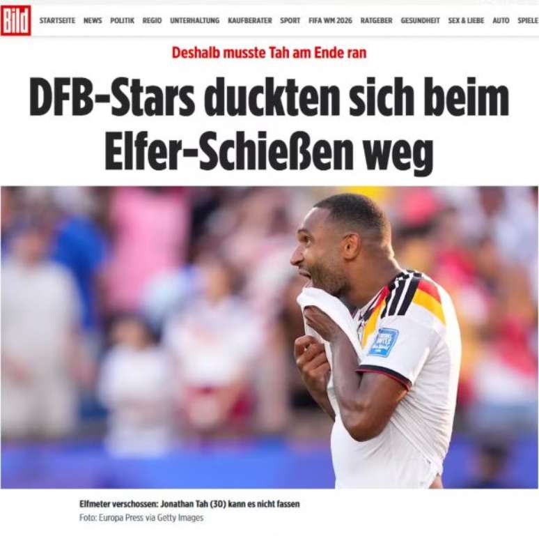 Bild acusa jogadores de n&atilde;o quererem bater &uacute;ltimo p&ecirc;nalti