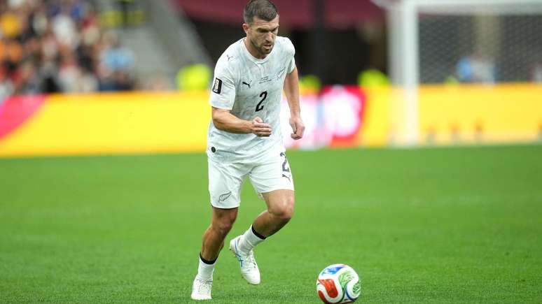 Tim Payne, da Nova Zelândia, durante a partida contra a Bélgica na primeira fase da Copa 2026