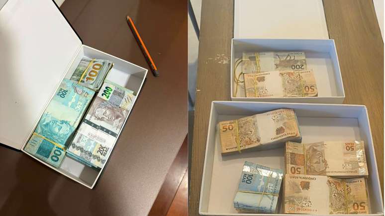 Ma&ccedil;os de dinheiro escondidos dentro de livros falsos 