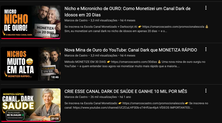 Canal brasileiro no YouTube diz que ganho com nicho de sa&uacute;de de idosos &eacute; 'mina de ouro'