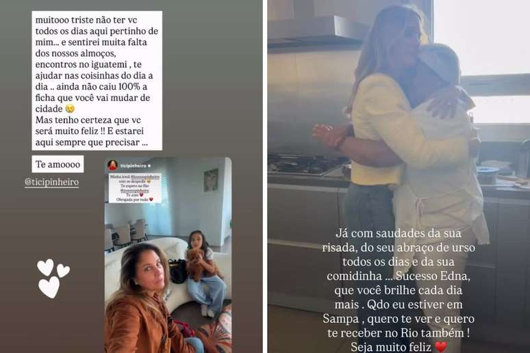 Ticiane se despede da irm&atilde; | Ticiane se despede de Edna, sua cozinheira