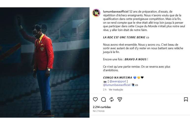 Torcedor est&aacute;tua da RD Congo publicou carta emocionante depois de elimina&ccedil;&atilde;o na Copa &ndash;