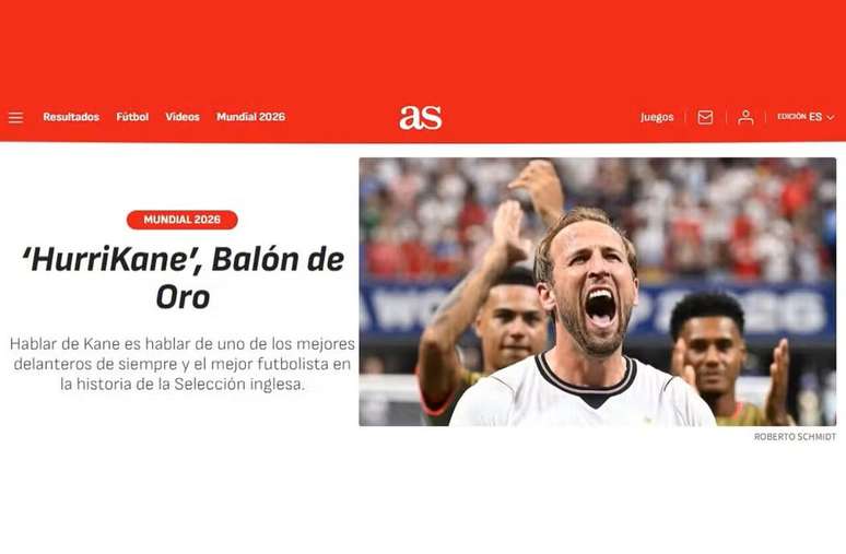 Di&aacute;rio AS exalta desempenho de Harry Kane &ndash;