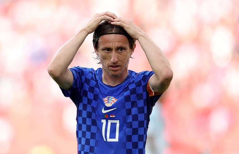 Modric durante o confronto entre Cro&aacute;cia e Portugal pela Copa do Mundo &ndash;